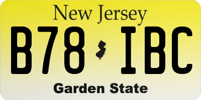 NJ license plate B78IBC