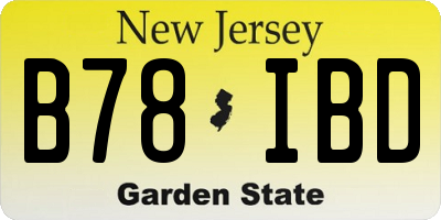 NJ license plate B78IBD