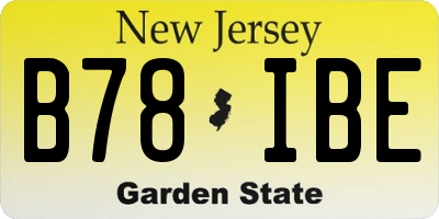 NJ license plate B78IBE