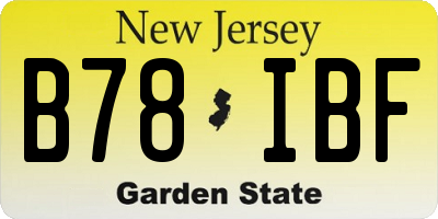 NJ license plate B78IBF