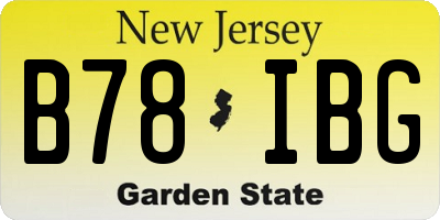 NJ license plate B78IBG