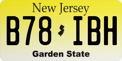 NJ license plate B78IBH