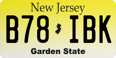 NJ license plate B78IBK