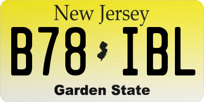 NJ license plate B78IBL