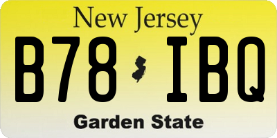 NJ license plate B78IBQ