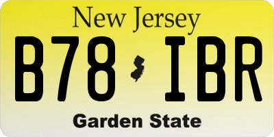 NJ license plate B78IBR