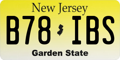 NJ license plate B78IBS