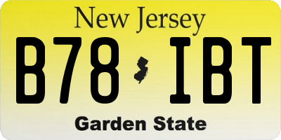 NJ license plate B78IBT