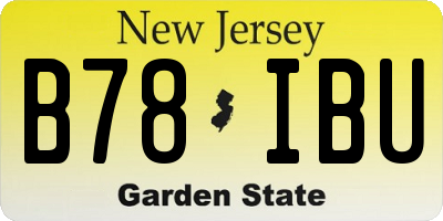 NJ license plate B78IBU