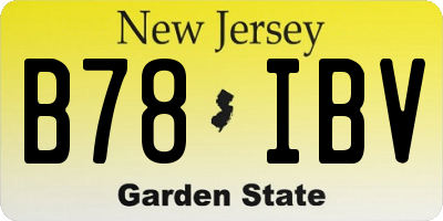 NJ license plate B78IBV