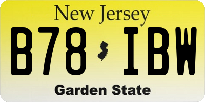 NJ license plate B78IBW