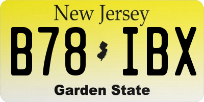 NJ license plate B78IBX