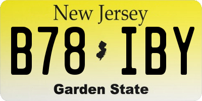 NJ license plate B78IBY