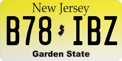 NJ license plate B78IBZ
