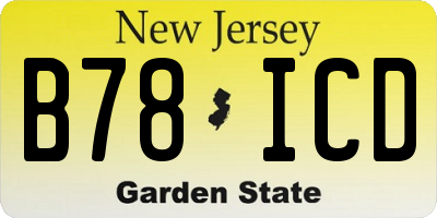 NJ license plate B78ICD
