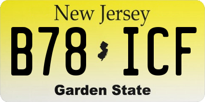 NJ license plate B78ICF