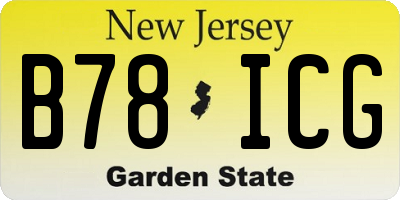 NJ license plate B78ICG
