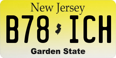 NJ license plate B78ICH