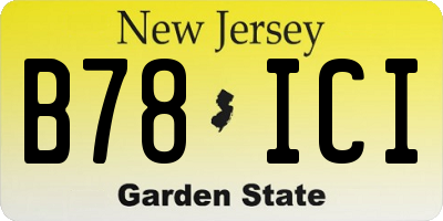 NJ license plate B78ICI