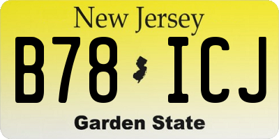 NJ license plate B78ICJ