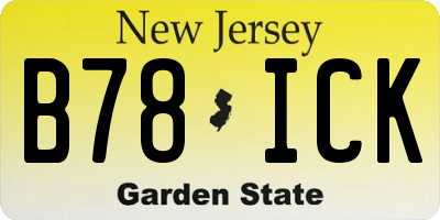 NJ license plate B78ICK
