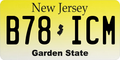 NJ license plate B78ICM