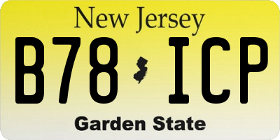 NJ license plate B78ICP
