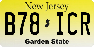 NJ license plate B78ICR
