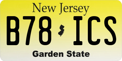 NJ license plate B78ICS