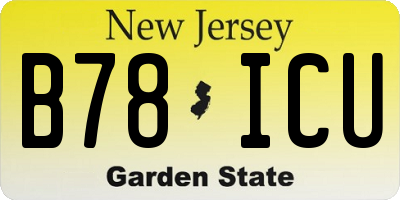NJ license plate B78ICU