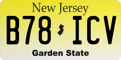 NJ license plate B78ICV