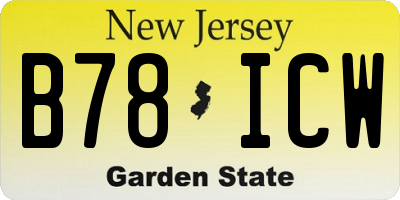 NJ license plate B78ICW