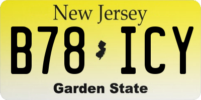 NJ license plate B78ICY