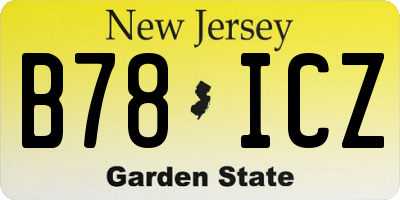 NJ license plate B78ICZ