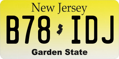 NJ license plate B78IDJ