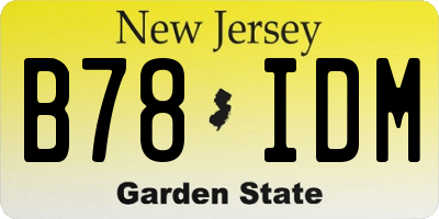 NJ license plate B78IDM