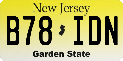 NJ license plate B78IDN