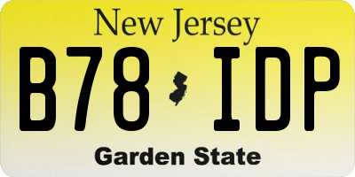 NJ license plate B78IDP