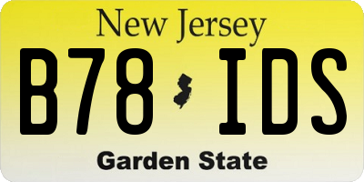 NJ license plate B78IDS