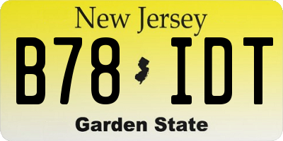 NJ license plate B78IDT