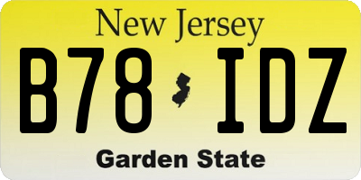 NJ license plate B78IDZ