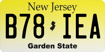 NJ license plate B78IEA