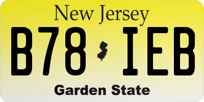 NJ license plate B78IEB