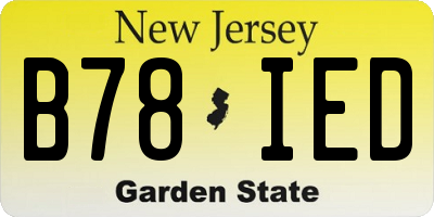 NJ license plate B78IED
