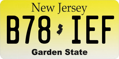NJ license plate B78IEF