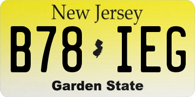 NJ license plate B78IEG