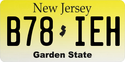 NJ license plate B78IEH