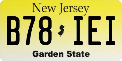 NJ license plate B78IEI