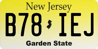 NJ license plate B78IEJ