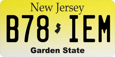 NJ license plate B78IEM